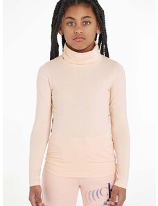 Dječja majica dugih rukava Calvin Klein Jeans boja: ružičasta, s dolčevitom