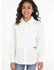 Dječja pamučna košulja Calvin Klein Jeans boja: bijela