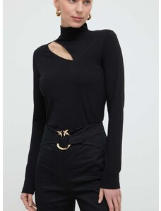Majica dugih rukava Karl Lagerfeld za žene, boja: crna