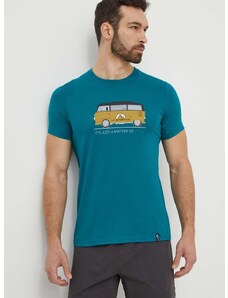 Majica kratkih rukava LA Sportiva Van za muškarce, boja: zelena, s tiskom, H47733733