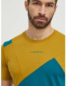 Majica kratkih rukava LA Sportiva Dude za muškarce, boja: zelena, s uzorkom, F24733732