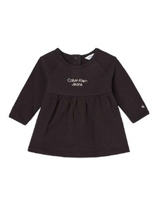 Dječja pamučna haljina Calvin Klein Jeans boja: crna, mini, širi se prema dolje