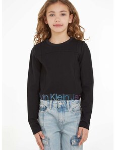 Dječja majica dugih rukava Calvin Klein Jeans boja: crna