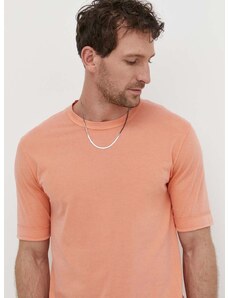 Pamučna majica Drykorn za muškarce, boja: narančasta, bez uzorka
