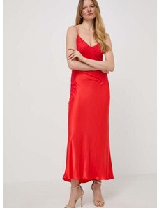 Haljina Bardot boja: crvena, maxi, ravna