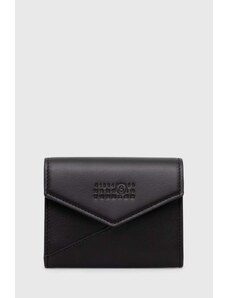Kožni novčanik MM6 Maison Margiela Japanese 6 Flap za žene, boja: crna, SA5UI0010