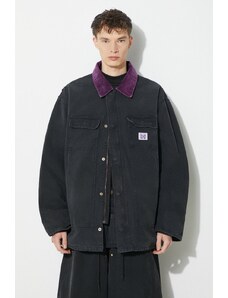 Traper jakna Needles Lumberjack Coat za muškarce, boja: crna, za zimu, oversize, NS157