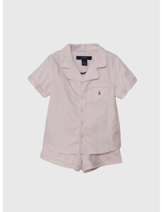 Dječja pamučna pidžama Polo Ralph Lauren boja: ružičasta, bez uzorka