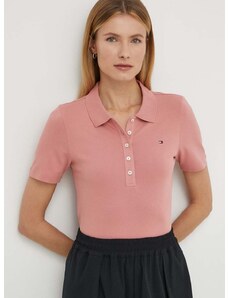 Polo majica Tommy Hilfiger za žene, boja: ružičasta
