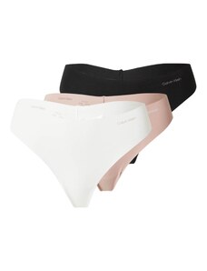 Calvin Klein Underwear Tanga gaćice roza / crna / bijela