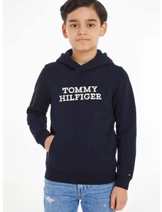 Dječja dukserica Tommy Hilfiger boja: tamno plava, s kapuljačom, s aplikacijom