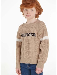 Dječji džemper Tommy Hilfiger boja: bež, lagani