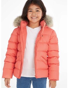 Dječja pernata jakna Tommy Hilfiger boja: narančasta
