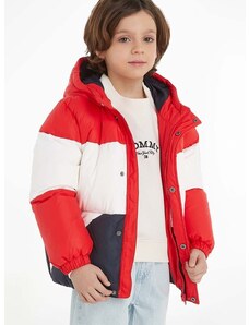 Dječja pernata jakna Tommy Hilfiger boja: crvena