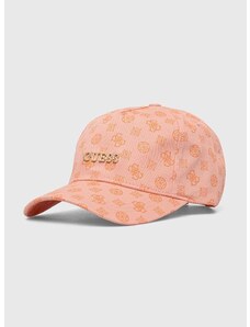 Pamučna kapa sa šiltom Guess boja: ružičasta, s uzorkom