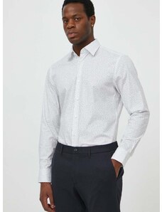 Košulja BOSS za muškarce, boja: bijela, slim, s talijanskim ovratnikom