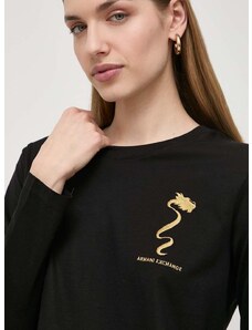 Pamučna majica dugih rukava Armani Exchange boja: crna, 3DYT41 YJCNZ