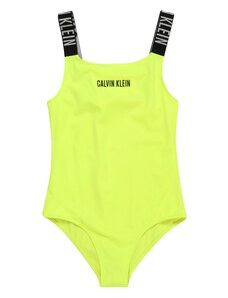 Calvin Klein Swimwear Jednodijelni kupaći kostim siva / jabuka / crna