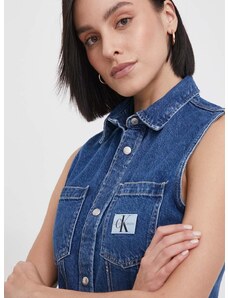 Traper košulja Calvin Klein Jeans za žene, regular, s klasičnim ovratnikom