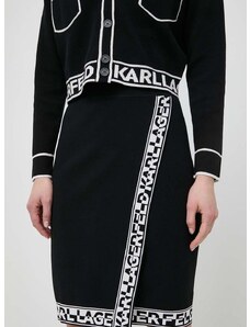 Suknja Karl Lagerfeld boja: crna, mini, ravna