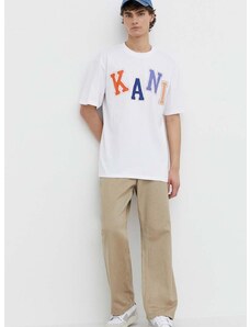 Pamučna majica Karl Kani za muškarce, boja: bijela, s tiskom