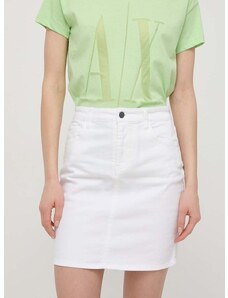 Traper suknja Armani Exchange boja: bijela, mini, ravna, 8NYN61 Y3TAZ NOS