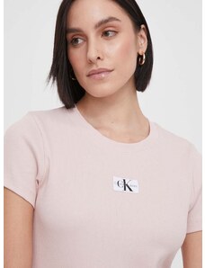 Majica kratkih rukava Calvin Klein Jeans za žene, boja: ružičasta