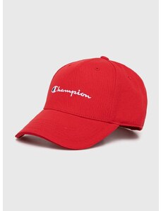 Pamučna kapa sa šiltom Champion boja: crvena, s aplikacijom