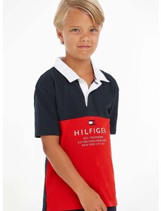 Dječja polo majica Tommy Hilfiger boja: crvena, s uzorkom