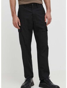 Pamučne hlače Marc O'Polo boja: crna, ravni kroj