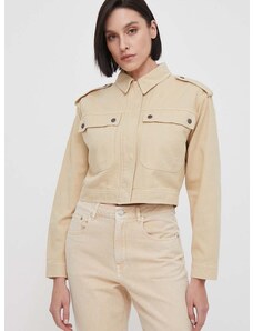 Traper jakna Pepe Jeans za žene, boja: bež, za prijelazno razdoblje, oversize