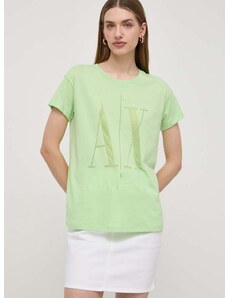 Majica kratkih rukava Armani Exchange za žene, boja: zelena, 8NYTHX YJ8XZ