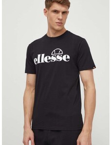 Pamučna majica Ellesse Fuenti Tee za muškarce, boja: crna, s tiskom, SHP16469