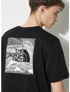 Pamučna majica The North Face M S/S Redbox Celebration Tee za muškarce, boja: crna, s tiskom, NF0A87NVJK31