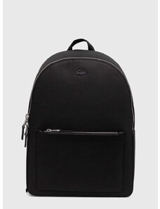 Kožni ruksak Lacoste boja: crna, veliki, bez uzorka
