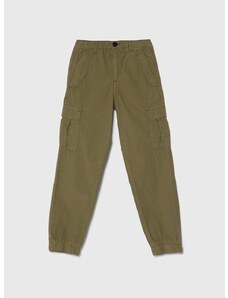Dječje pamučne hlače Guess boja: zelena, bez uzorka
