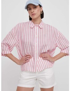 Košulja North Sails za žene, boja: ružičasta, relaxed, s klasičnim ovratnikom, 065387
