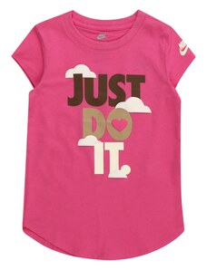Nike Sportswear Majica 'SWEET SWOOSH JDI' smeđa / brokat / roza / bijela