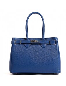 Luksuzna Talijanska torba od prave kože VERA ITALY "Maiora", boja kraljevski plava, 21x29cm