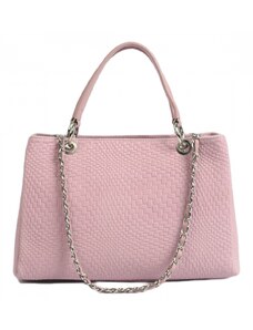 Luksuzna Talijanska torba od prave kože VERA ITALY "Rosly", boja ružičasta, 24x33cm