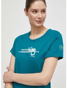 Majica kratkih rukava LA Sportiva Stripe Cube za žene, boja: zelena, O94733733