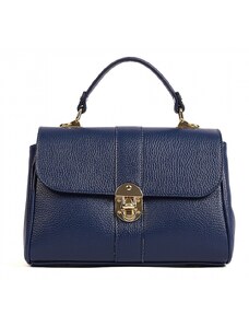 Luksuzna Talijanska torba od prave kože VERA ITALY "Jadera", boja tamnoplava, 15x24cm