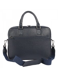 Luksuzna Talijanska torba od prave kože VERA ITALY "Zarek", boja tamnoplava, 27x37cm