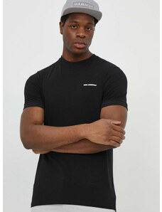 Majica kratkih rukava Karl Lagerfeld za muškarce, boja: crna, bez uzorka
