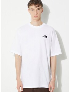 Pamučna majica The North Face M S/S Essential Oversize Tee za muškarce, boja: bijela, s aplikacijom, NF0A87NRFN41