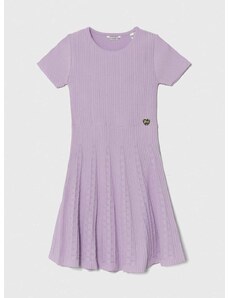 Dječja haljina Guess boja: ljubičasta, mini, širi se prema dolje