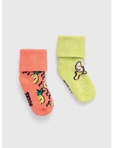 Dječje čarape Happy Socks Kids Fruits Baby Terry Socks 2-pack boja: žuta