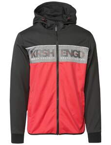 KOROSHI Prijelazna jakna siva melange / svijetlo crvena / crna / bijela