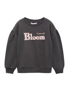 MANGO KIDS Sweater majica 'Bloom' antracit siva / roza / tamno crvena / bijela