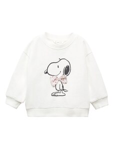 MANGO KIDS Sweater majica 'Sbow' ružičasta / crna / bijela melange